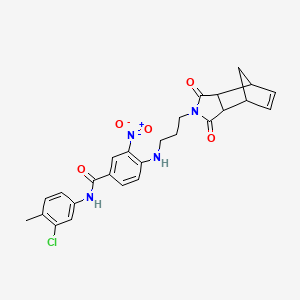 molecular formula C26H25ClN4O5 B4176185 N-(3-chloro-4-methylphenyl)-4-[3-(3,5-dioxo-4-azatricyclo[5.2.1.02,6]dec-8-en-4-yl)propylamino]-3-nitrobenzamide 