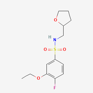 molecular formula C13H18FNO4S B4176352 [(3-Ethoxy-4-fluorophenyl)sulfonyl](oxolan-2-ylmethyl)amine 