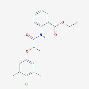 molecular formula C20H22ClNO4 B4176457 Ethyl 2-[2-(4-chloro-3,5-dimethylphenoxy)propanoylamino]benzoate 