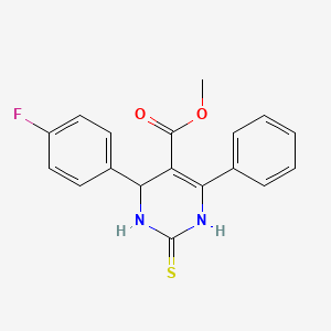 molecular formula C18H15FN2O2S B4176481 Methyl 4-(4-fluorophenyl)-6-phenyl-2-thioxo-1,2,3,4-tetrahydropyrimidine-5-carboxylate 
