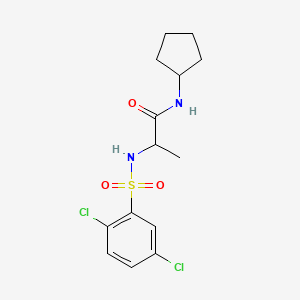 molecular formula C14H18Cl2N2O3S B4176520 N-cyclopentyl-2-[(2,5-dichlorophenyl)sulfonylamino]propanamide 