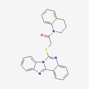 molecular formula C25H20N4OS B4176550 2-(benzimidazolo[1,2-c]quinazolin-6-ylsulfanyl)-1-(3,4-dihydro-2H-quinolin-1-yl)ethanone 