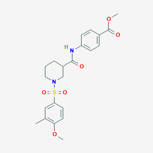 molecular formula C22H26N2O6S B4176732 METHYL 4-[1-(4-METHOXY-3-METHYLBENZENESULFONYL)PIPERIDINE-3-AMIDO]BENZOATE 