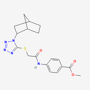 molecular formula C18H21N5O3S B4176734 METHYL 4-({2-[(1-BICYCLO[2.2.1]HEPT-2-YL-1H-1,2,3,4-TETRAAZOL-5-YL)SULFANYL]ACETYL}AMINO)BENZOATE 