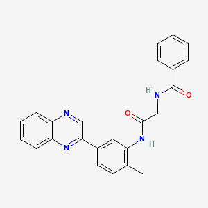 molecular formula C24H20N4O2 B4176740 N~1~-{2-[2-METHYL-5-(2-QUINOXALINYL)ANILINO]-2-OXOETHYL}BENZAMIDE 