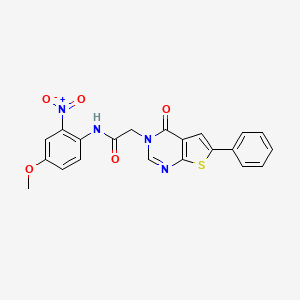molecular formula C21H16N4O5S B4176750 N-(4-methoxy-2-nitrophenyl)-2-(4-oxo-6-phenylthieno[2,3-d]pyrimidin-3-yl)acetamide 