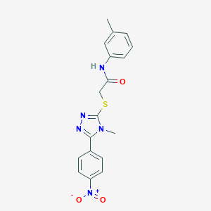 molecular formula C18H17N5O3S B417681 2-[(5-{4-nitrophenyl}-4-methyl-4H-1,2,4-triazol-3-yl)sulfanyl]-N-(3-methylphenyl)acetamide 