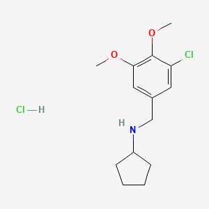 molecular formula C14H21Cl2NO2 B4176929 N-[(3-chloro-4,5-dimethoxyphenyl)methyl]cyclopentanamine;hydrochloride 