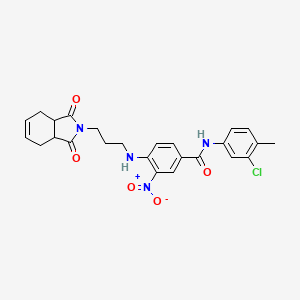 molecular formula C25H25ClN4O5 B4176957 N-(3-chloro-4-methylphenyl)-4-[3-(1,3-dioxo-3a,4,7,7a-tetrahydroisoindol-2-yl)propylamino]-3-nitrobenzamide 