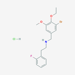 molecular formula C18H22BrClFNO2 B4177009 N-[(3-bromo-4-ethoxy-5-methoxyphenyl)methyl]-2-(2-fluorophenyl)ethanamine;hydrochloride 