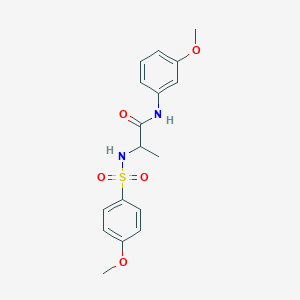molecular formula C17H20N2O5S B4177039 N-(3-methoxyphenyl)-2-[(4-methoxyphenyl)sulfonylamino]propanamide 