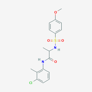 molecular formula C17H19ClN2O4S B4177072 N-(3-chloro-2-methylphenyl)-2-[(4-methoxyphenyl)sulfonylamino]propanamide 
