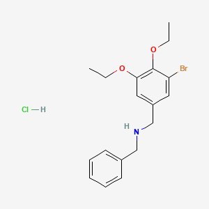 molecular formula C18H23BrClNO2 B4177169 N-[(3-bromo-4,5-diethoxyphenyl)methyl]-1-phenylmethanamine;hydrochloride 