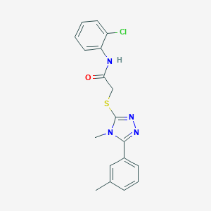 molecular formula C18H17ClN4OS B417723 N-(2-chlorophenyl)-2-[[4-methyl-5-(3-methylphenyl)-1,2,4-triazol-3-yl]sulfanyl]acetamide 