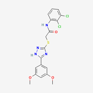molecular formula C18H16Cl2N4O3S B4177693 N-(2,3-dichlorophenyl)-2-[[5-(3,5-dimethoxyphenyl)-1H-1,2,4-triazol-3-yl]sulfanyl]acetamide 