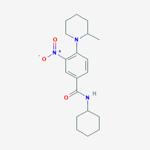 molecular formula C19H27N3O3 B4177750 N-cyclohexyl-4-(2-methylpiperidin-1-yl)-3-nitrobenzamide 