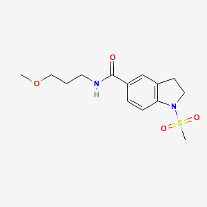 molecular formula C14H20N2O4S B4177783 N-(3-methoxypropyl)-1-(methylsulfonyl)-2,3-dihydro-1H-indole-5-carboxamide 