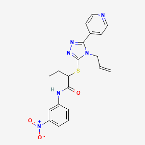 molecular formula C20H20N6O3S B4177859 N-(3-nitrophenyl)-2-{[4-(prop-2-en-1-yl)-5-(pyridin-4-yl)-4H-1,2,4-triazol-3-yl]sulfanyl}butanamide 