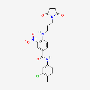 molecular formula C21H21ClN4O5 B4177888 N-(3-chloro-4-methylphenyl)-4-[3-(2,5-dioxopyrrolidin-1-yl)propylamino]-3-nitrobenzamide 