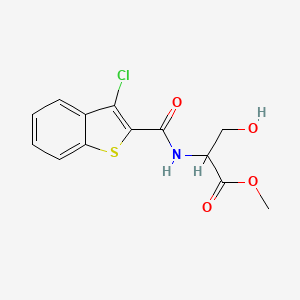 molecular formula C13H12ClNO4S B4177910 Methyl 2-[(3-chloro-1-benzothiophene-2-carbonyl)amino]-3-hydroxypropanoate 