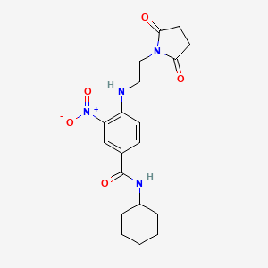 molecular formula C19H24N4O5 B4177995 N-cyclohexyl-4-[2-(2,5-dioxopyrrolidin-1-yl)ethylamino]-3-nitrobenzamide 