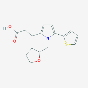 molecular formula C16H19NO3S B4178019 3-[1-(tetrahydrofuran-2-ylmethyl)-5-(thiophen-2-yl)-1H-pyrrol-2-yl]propanoic acid 