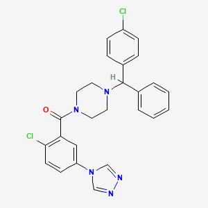 molecular formula C26H23Cl2N5O B4178022 [4-[(4-Chlorophenyl)-phenylmethyl]piperazin-1-yl]-[2-chloro-5-(1,2,4-triazol-4-yl)phenyl]methanone 