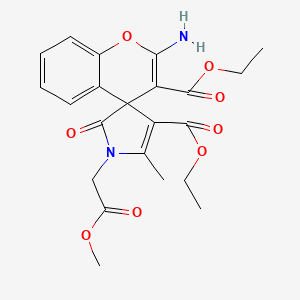molecular formula C22H24N2O8 B4178049 Diethyl 2-amino-1'-(2-methoxy-2-oxoethyl)-2'-methyl-5'-oxospiro[chromene-4,4'-pyrrole]-3,3'-dicarboxylate 