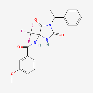 molecular formula C20H18F3N3O4 B4178129 N-[2,5-dioxo-1-(1-phenylethyl)-4-(trifluoromethyl)imidazolidin-4-yl]-3-methoxybenzamide 