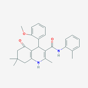2,7,7-trimethyl-4-[2-(methyloxy)phenyl]-N-(2-methylphenyl)-5-oxo-1,4,5,6,7,8-hexahydroquinoline-3-carboxamide