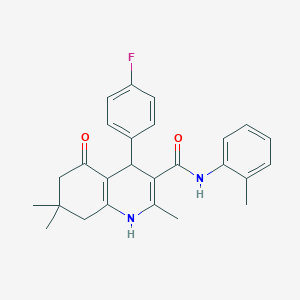 4-(4-fluorophenyl)-2,7,7-trimethyl-N-(2-methylphenyl)-5-oxo-1,4,6,8-tetrahydroquinoline-3-carboxamide
