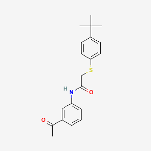 molecular formula C20H23NO2S B4178176 N-(3-acetylphenyl)-2-[(4-tert-butylphenyl)sulfanyl]acetamide 