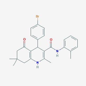 4-(4-bromophenyl)-2,7,7-trimethyl-N-(2-methylphenyl)-5-oxo-1,4,6,8-tetrahydroquinoline-3-carboxamide