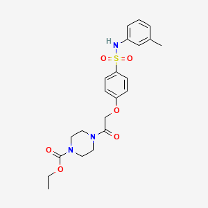 molecular formula C22H27N3O6S B4178194 Ethyl 4-[2-[4-[(3-methylphenyl)sulfamoyl]phenoxy]acetyl]piperazine-1-carboxylate 