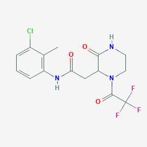 molecular formula C15H15ClF3N3O3 B4178196 N-(3-chloro-2-methylphenyl)-2-[3-oxo-1-(trifluoroacetyl)piperazin-2-yl]acetamide 