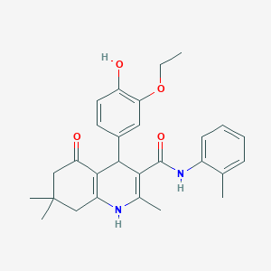 4-[3-(ethyloxy)-4-hydroxyphenyl]-2,7,7-trimethyl-N-(2-methylphenyl)-5-oxo-1,4,5,6,7,8-hexahydroquinoline-3-carboxamide