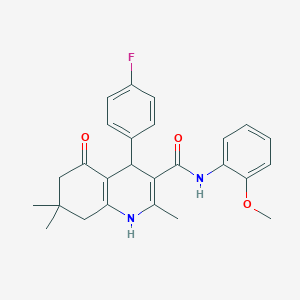 4-(4-fluorophenyl)-2,7,7-trimethyl-N-[2-(methyloxy)phenyl]-5-oxo-1,4,5,6,7,8-hexahydroquinoline-3-carboxamide