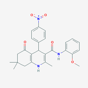 4-{4-nitrophenyl}-2,7,7-trimethyl-N-[2-(methyloxy)phenyl]-5-oxo-1,4,5,6,7,8-hexahydroquinoline-3-carboxamide