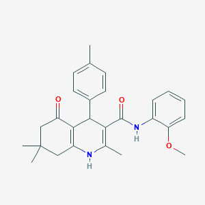 2,7,7-trimethyl-N-[2-(methyloxy)phenyl]-4-(4-methylphenyl)-5-oxo-1,4,5,6,7,8-hexahydroquinoline-3-carboxamide