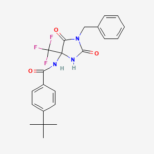molecular formula C22H22F3N3O3 B4178288 N-[1-benzyl-2,5-dioxo-4-(trifluoromethyl)imidazolidin-4-yl]-4-tert-butylbenzamide 
