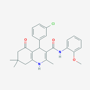 4-(3-chlorophenyl)-2,7,7-trimethyl-N-[2-(methyloxy)phenyl]-5-oxo-1,4,5,6,7,8-hexahydroquinoline-3-carboxamide