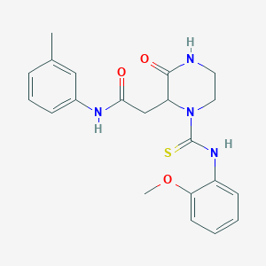 molecular formula C21H24N4O3S B4178310 2-{1-[(2-methoxyphenyl)carbamothioyl]-3-oxopiperazin-2-yl}-N-(3-methylphenyl)acetamide 