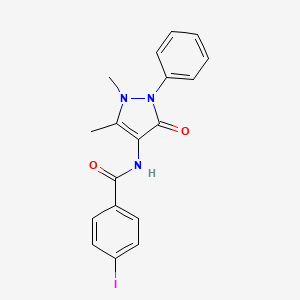 molecular formula C18H16IN3O2 B4178368 N-(1,5-dimethyl-3-oxo-2-phenylpyrazol-4-yl)-4-iodobenzamide CAS No. 81217-07-4