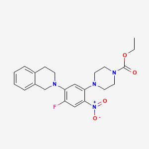 molecular formula C22H25FN4O4 B4178394 ETHYL 4-[4-FLUORO-2-NITRO-5-(1,2,3,4-TETRAHYDROISOQUINOLIN-2-YL)PHENYL]PIPERAZINE-1-CARBOXYLATE 