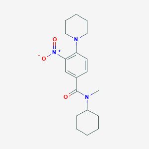 molecular formula C19H27N3O3 B4178407 N-cyclohexyl-N-methyl-3-nitro-4-piperidin-1-ylbenzamide 