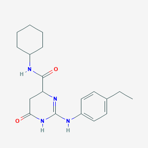 molecular formula C19H26N4O2 B4178509 N-cyclohexyl-2-[(4-ethylphenyl)amino]-6-oxo-3,4,5,6-tetrahydropyrimidine-4-carboxamide 