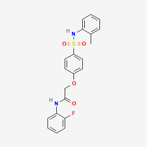 molecular formula C21H19FN2O4S B4178577 N-(2-fluorophenyl)-2-[4-[(2-methylphenyl)sulfamoyl]phenoxy]acetamide 