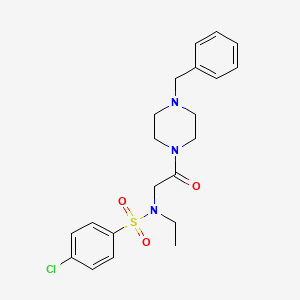 molecular formula C21H26ClN3O3S B4178599 N-[2-(4-benzylpiperazin-1-yl)-2-oxoethyl]-4-chloro-N-ethylbenzenesulfonamide 