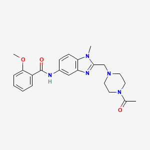 molecular formula C23H27N5O3 B4178605 N-{2-[(4-ACETYLPIPERAZIN-1-YL)METHYL]-1-METHYL-1H-1,3-BENZODIAZOL-5-YL}-2-METHOXYBENZAMIDE 