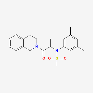 molecular formula C21H26N2O3S B4178676 N-[1-(3,4-dihydro-1H-isoquinolin-2-yl)-1-oxopropan-2-yl]-N-(3,5-dimethylphenyl)methanesulfonamide 